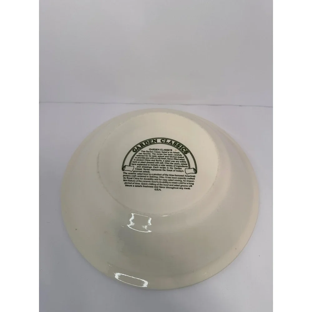 Vintage Royal China Co Garden Classics Layered Salad Recipe Bowl 11 inch 1983